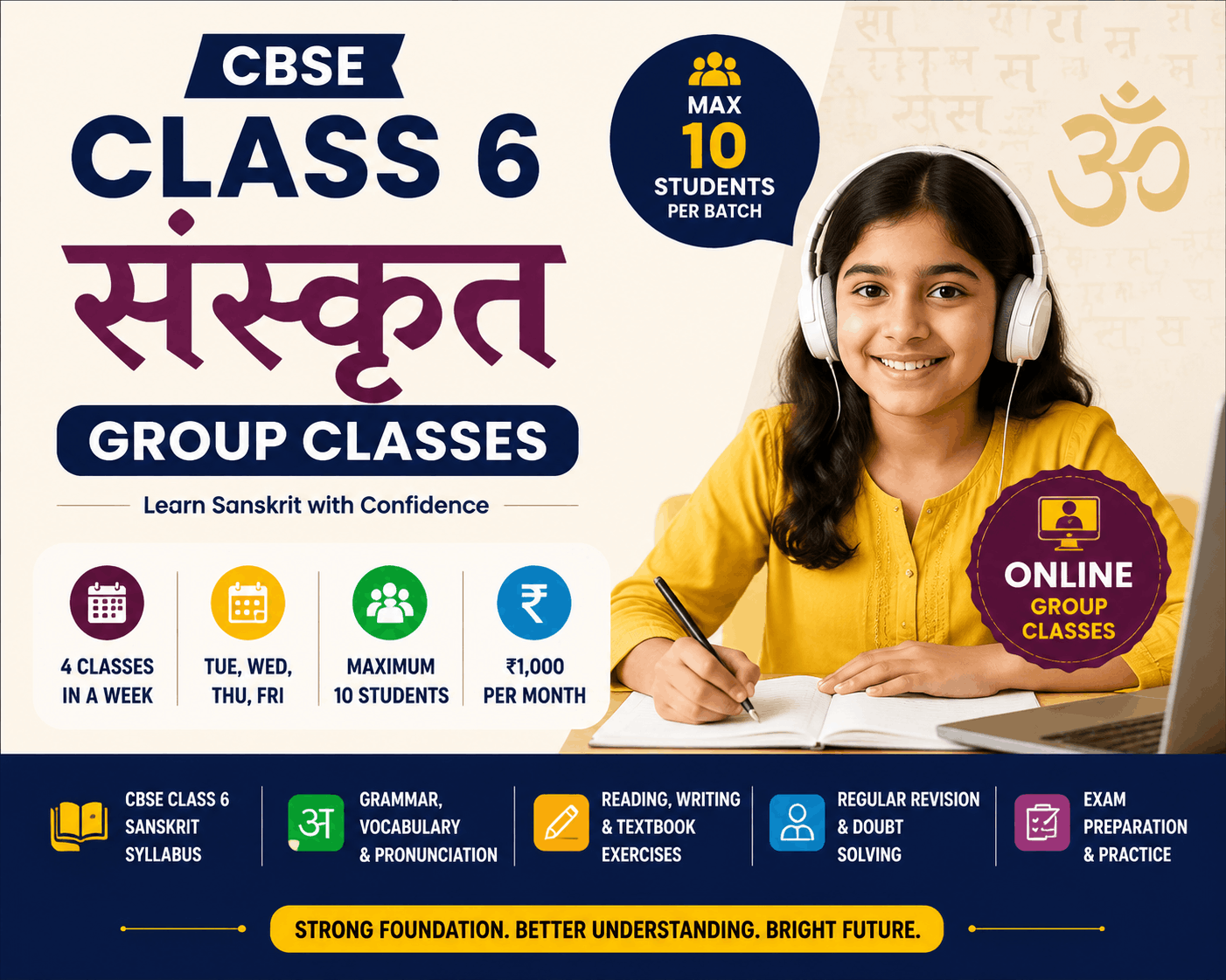 Class 6 CBSE Sanskrit – Online Group Course